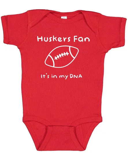 Discover Nebraska Cornhuskers Huskers Fan It's In My DNA Baby Bodysuit