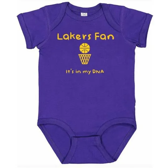 Discover Lakers Fan It's In My DNA Cute Baby Bodysuit