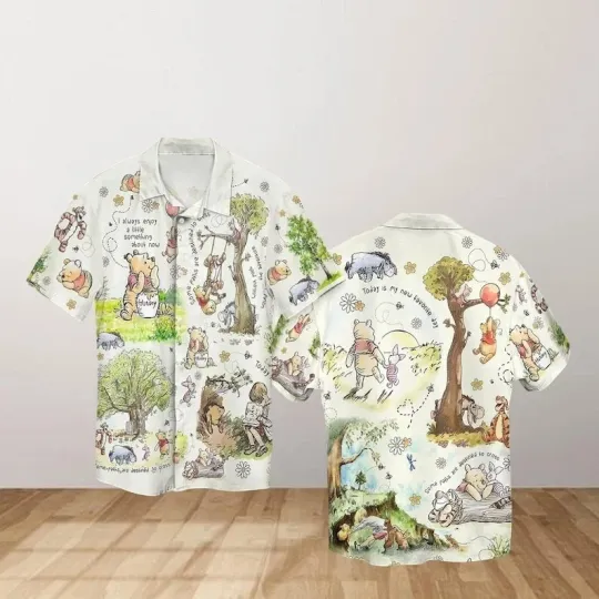 Discover Disney Vintage Pooh Bear And Friends Winnie The Pooh Besties Hawaiian Shirt