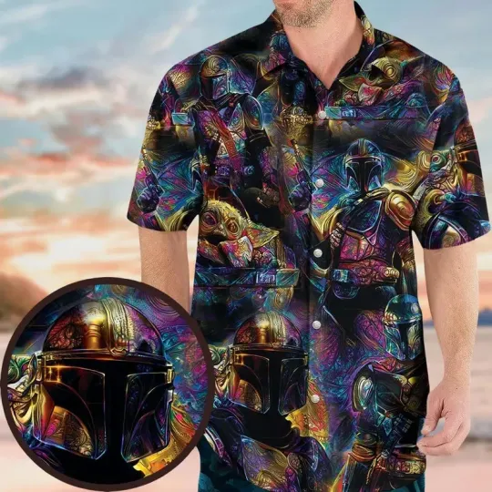 Discover Disney Star Wars The Mandalorian Galaxy's Edge Fantasy Hawaiian Shirt