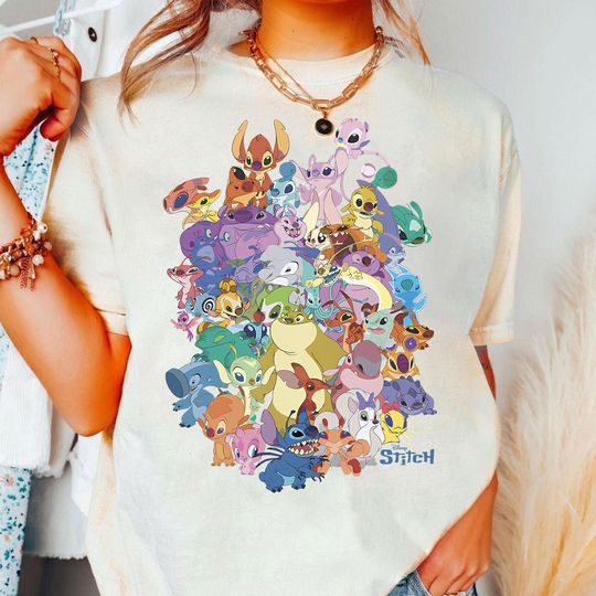 Discover Disney Lilo & Stitch Dogpile Experiment Compilation Shirt, Disney Stitch Shirt, Ohana Means Family, Hawaii Shirt, Disneyland Family Trip Tee