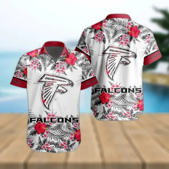 Discover Atlanta Falcons Tropical Bloom Hawaiian, Gift For Fans, Gift For Friends