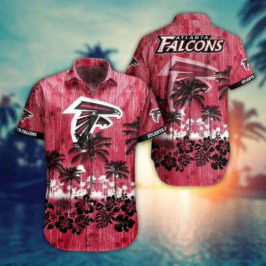 Atlanta Falcons Tropical Sunset Hawaiian, Gift For Fans, Gift For Friends
