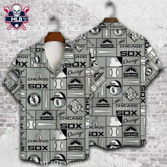 Discover Chicago Baseball White Team Soxx Urban Chic Monochrome Elements Hawaiian Shirt
