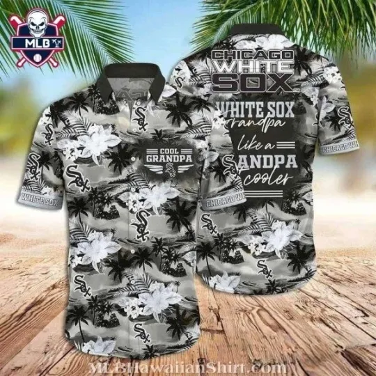 Discover Chicago Baseball White Team Soxx Grandpa Tropical Hawaiian Shirt