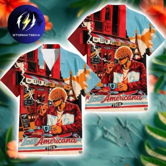 Discover MGK Lost Americana Tour Paris On February 27 2026 Hawaiian Shirt