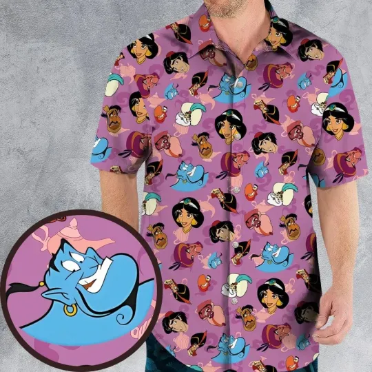 Discover Magic Aladdin Desert Lamp Crew Hawaiian Shirt, Full Size S-5XL