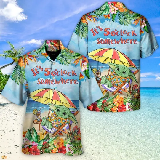 Discover Disney Star Wars In The Beach It’s 5 O’clock Awaiian Shirt Aloha