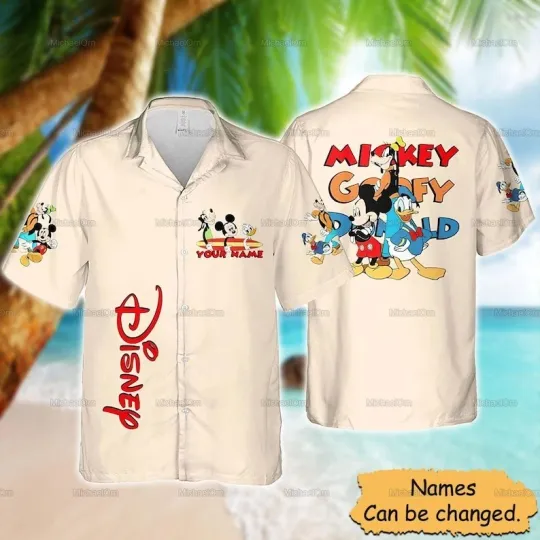 Discover Disney Mickey Shirt, Mickey And Friends Hawaiian Shirt, Button Down Shirt, Micke
