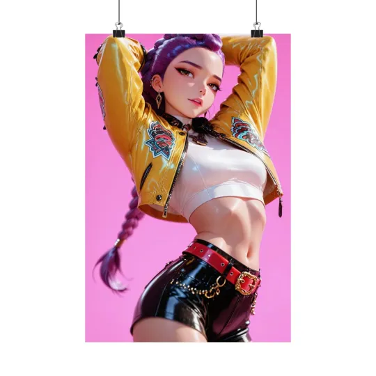 Discover Rumi Kpop Demon Hunters Huntrix Anime Poster Wall Art Print