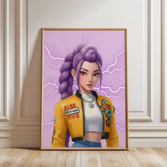 Kpop Demon Hunters Poster | Huntrix Fan Art Rumi Anime Wall Print