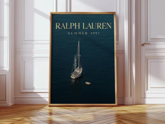 Discover Luxury Sailboat Poster – Nautical Wall Art Print | Ralph Lauren Inspired Decor