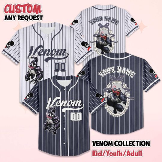 Discover Personalized Venom Baseball Jersey, Custom Venom Baseball Shirt, Disney The Avengers Baseball, Birthday Gift
