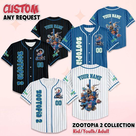 Discover Personalized Zootopia 2 Baseball Jersey, Custom Zootopia Baseball Jersey, Disney Family Shirts, Matching Team Outfit, Birthday Gift