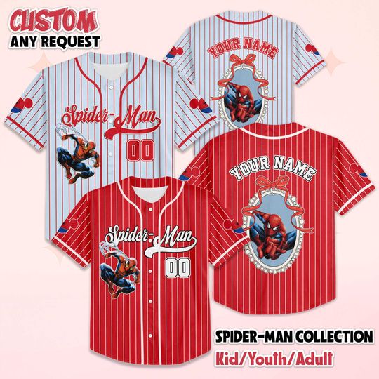 Discover Custom Spider-Man Baseball Jersey, Spider-Man Baseball Shirt, Marvel Avengers Team Jersey Shirt, Birthday Gift