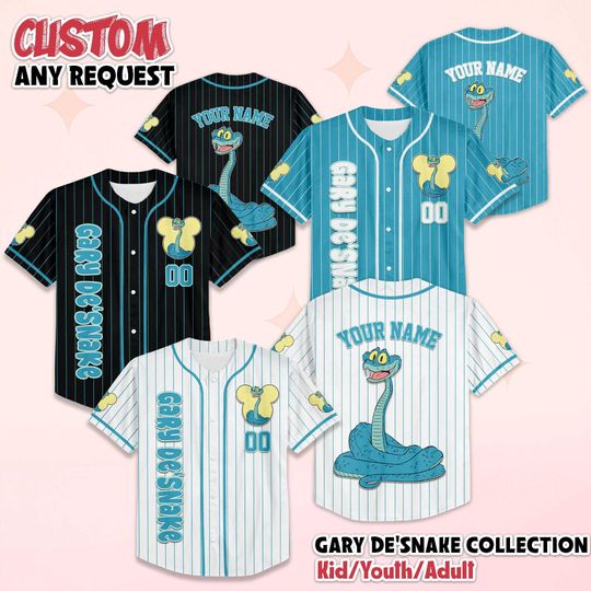Discover Custom Gary DeSnake Baseball Jersey, Disney Zootopia 2 Baseball Jersey, Disney Family Shirts, Matching Team Outfit, Birthday Gift