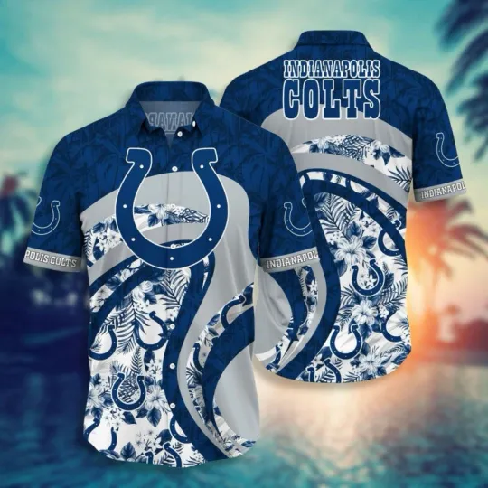 Discover Indianapolis Colts Ocean Clash football Hawaiian Shirt, Gift For Friend