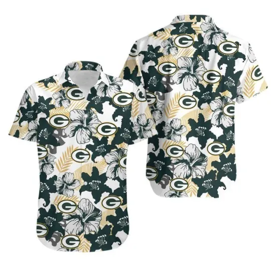 Discover Green Bay Packers Hibiscus Breeze Hawaiian No Pocket, Gift For Fans