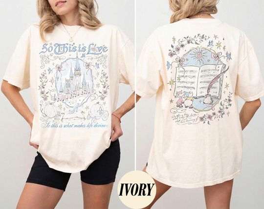Discover Vintage Disney Cinde Comfort Colors Shirt, So This Is Love Tee, Princess Cinde Coquette Bow Tee, Disney Princess, Girls Trip Shirt