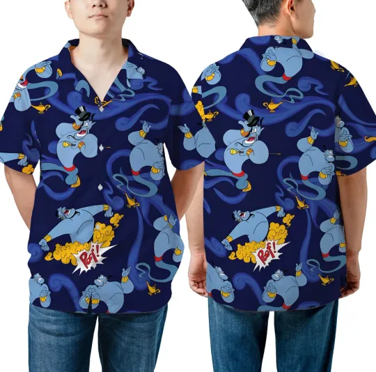 Discover Disney Aladdin Genie Hawaiian Shirt, Disneyland Family Trip Outfits 2026