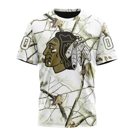 Discover Personalized Chicago Blackhawkss Special White Winter Hunting Camo 3D Hockey Fans