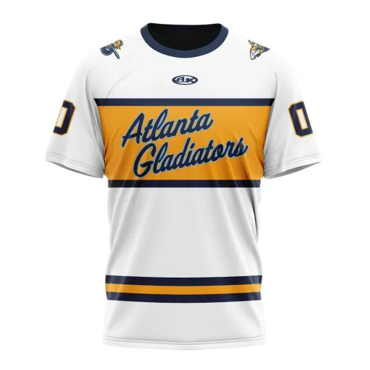 Personalized Atlanta Gladiatorss 2025-26 White Script Design 3D Hockey Fan