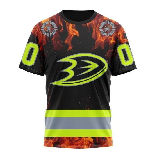 Discover Personalized Anaheim Duckss Special Design Honoring Firefighters 3D Hockey Fans