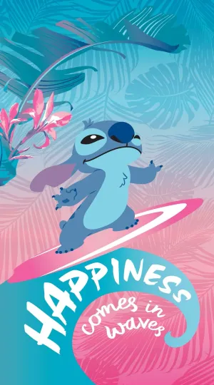 Disney Lilo & Stitch Beach Towel - Floral Happiness Oversized Towel - 40" x 72"