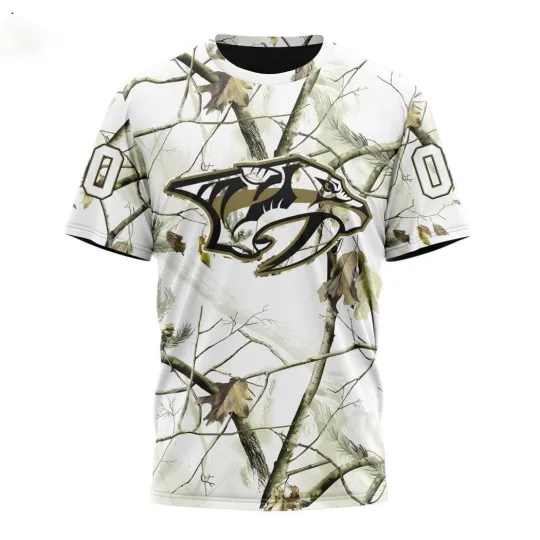 Discover Personalize Nashville Predatorss Special White Winter Hunting Camo 3D Hockey Fans