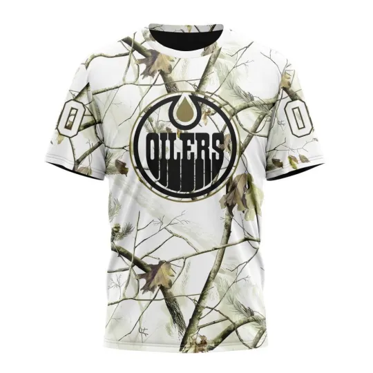 Discover Personalized Edmonton Oilerss Special White Winter Hunting Camo 3D Hockey Fans