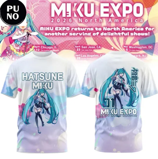 Discover Hatsune Miku Expo 2026 North America Show 3D Printed T-shirt