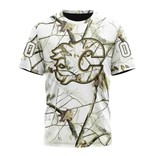 Discover Personalized Calgary Flamess Special White Winter Hunting Camo 3D Hockey Fans