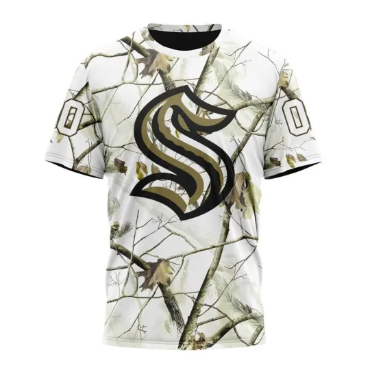 Discover Personalized Seattle Krakens Special White Winter Hunting Camo 3D Hockey Fans