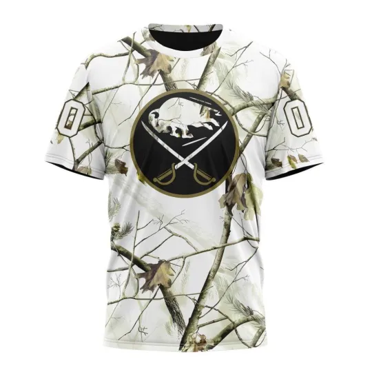 Discover Personalized Buffalo Sabress Special White Winter Hunting Camo 3D Hockey Fans