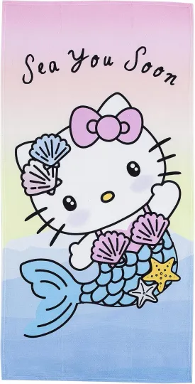 Hello Kitty Mermaid Sea You Soon Beach Towel