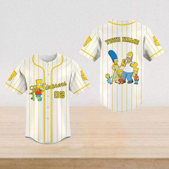 Personalized The Simpsons Matching Family Baseball Jersey, Custom The Simpsons Baseball Shirt