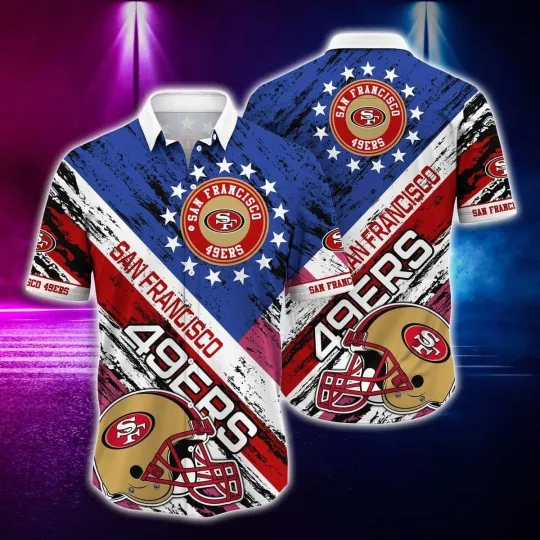 Discover Rugby Helmet San Francisco Football Team 49erss Hawaiian Shirt For Football Fans
