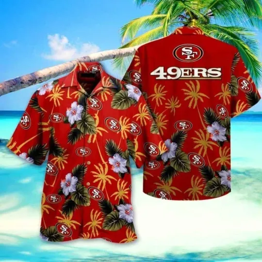 Discover San Francisco Football Team 49erss Hawaiian Shirt Beach Gift For Dad, Hawaiian S