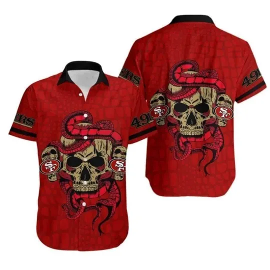 Discover San Francisco Football Team 49erss Hawaiian Shirt Snake And Skull, Hawaiian Shir