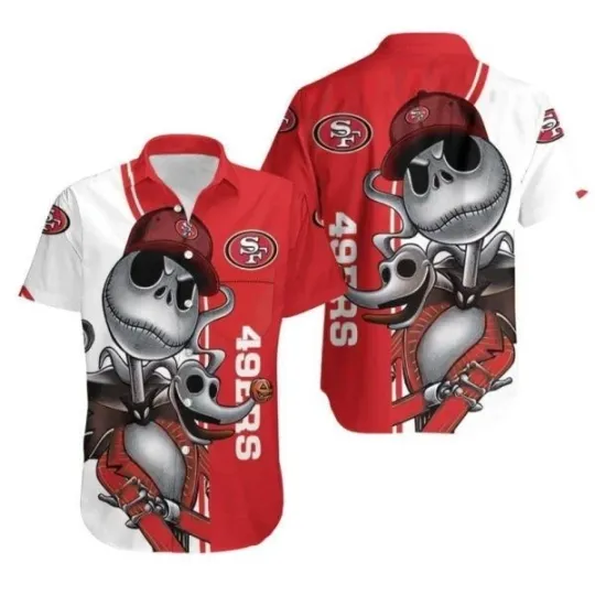 Discover San Francisco Football Team 49erss Hawaiian Shirt Jack Skellington And Zero, Haw