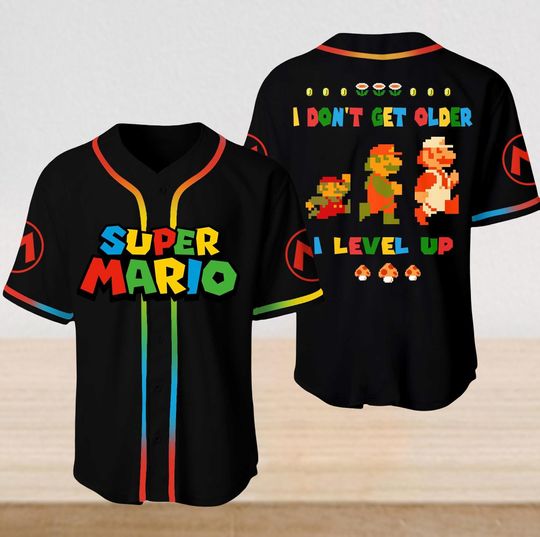 Funny Super Mario Baseball Jersey, Mario Game Jersey Shirt, Mario Bros Shirt, Video Game Shirt