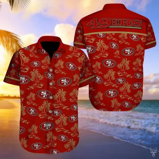 Discover San Francisco Football Team 49erss Hawaiian Shirt Island Pattern Summer Beach Gi
