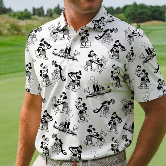 Discover Mickey Classic Steamboat 1928 Polo Shirt, Mickey Polo Shirt, Fathers Day Gift, Disney Polo Shirt, Mickey Golf Shirt, Short Sleeve Golf Shirt