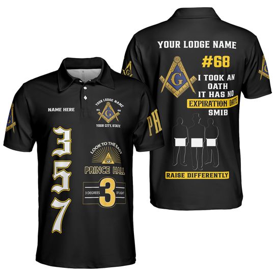 Discover Personalized Name Freemasonry I Took An Oath Smib Prince Hall 3D Men's Polo Shirt S-5XL