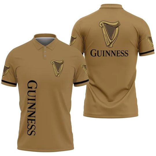 Guinness Polo Shirt, Guinness Button-Up Short Sleeve Shirt, Guinness AOP Polo Shirt, Guinness Shirt for men women