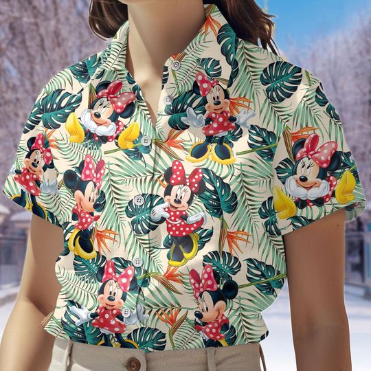 Discover Minnie Tropical Hawaii Shirt, Disney Mickey & Friends Summer Beach Shirt for Kids & Adults