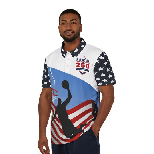 Discover USA 250 Basketball Silhouette Polo