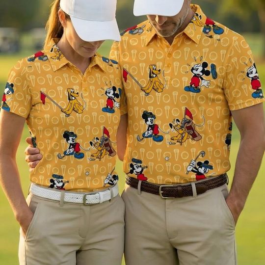 Discover Retro Mickey and Pluto Golf Polo Shirt, Mickey Polo Shirt, Father's Day Gifts, Disney Polo Shirt, Mickey Shirt, Short Sleeve Golf Polo Shirt
