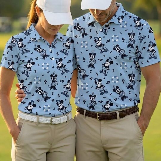 Discover Classic Mickey and Minnie Polo Shirt, Mickey Polo Shirt, Father's Day Gifts, Disney Polo Shirt, Mickey Golf Shirt, Short Sleeve Golf Shirt