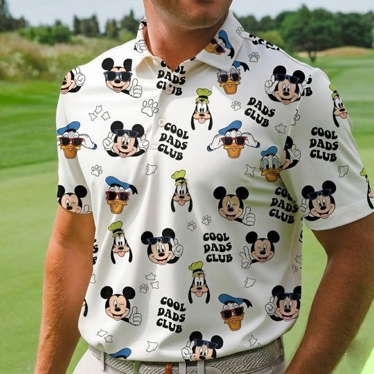 Discover Disney Cool Dads Club Polo Shirt, Mickey Goofy Donald Polo Shirt, Fathers Day Gift, Polo Shirt, Father's Day Gifts, Short Sleeve Golf Shirt